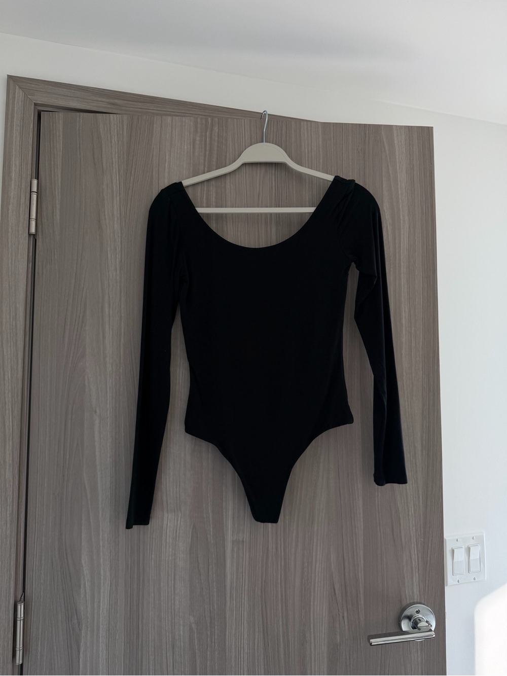 Aritzia Black Long Sleeve Scoop Neck Bodysuit